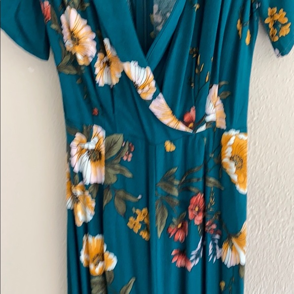 Floral spring romper, low cut, long legged. - Picture 3 of 3